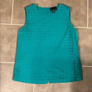 Green Cynthia Rowley Scallop Detail Top